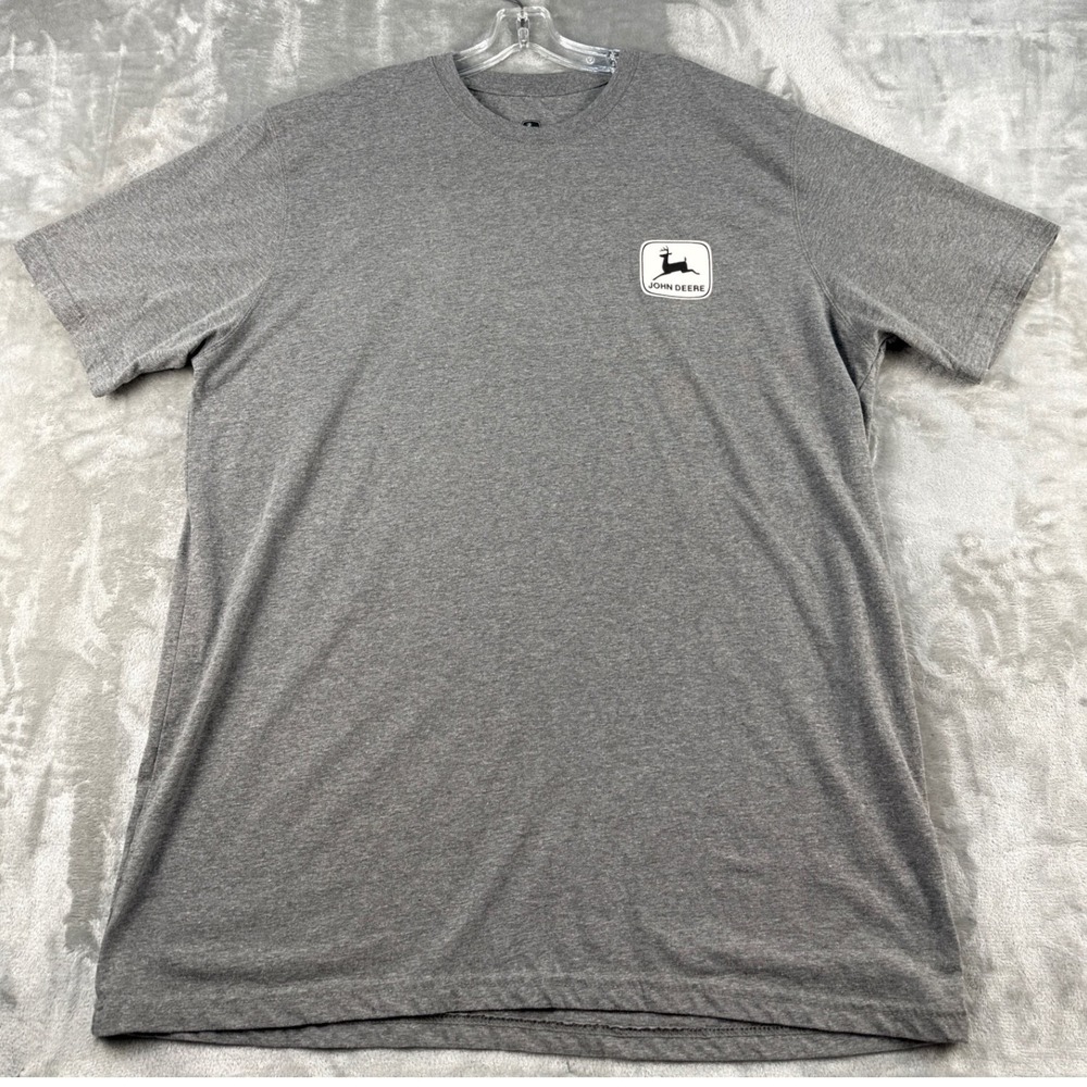 John Deere T-Shirt Mens 3XL Genuine Equipment Gray Graphic Logo EUC